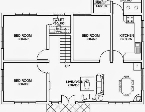 ¿cuántos metros cuadrados tiene una casa de tres dormitorios?